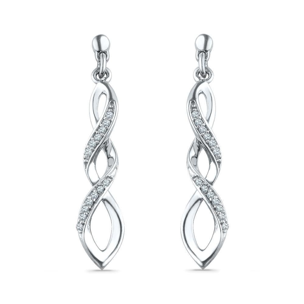 Zales Silver Twist Earrings, new in box